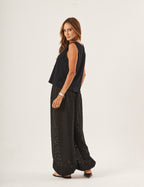 Conjunto Regata Ayla Preta e Calça Aladin Renda Preta