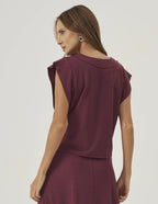 Kit Blusa Alessia: Off White, Marrom e Malbec Único
