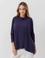 Blusa Gola Boba Oversized Azul Marinho