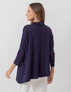 Blusa Gola Boba Oversized Azul Marinho