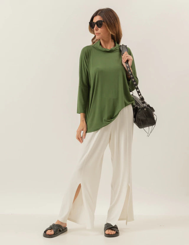Blusa Gola Boba Oversized Verde Militar