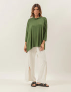 Blusa Gola Boba Oversized Verde Militar