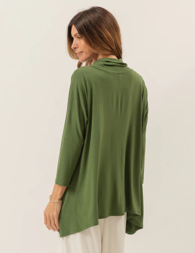 Blusa Gola Boba Oversized Verde Militar