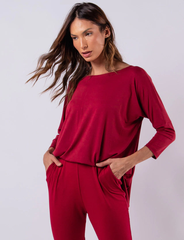 BLUSA GOLA CARECA BORDÔ
