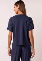 Blusa Transpassada Marinho