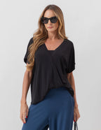 Blusa Transpassada Preta