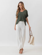 Blusa Transpassada Verde Militar
