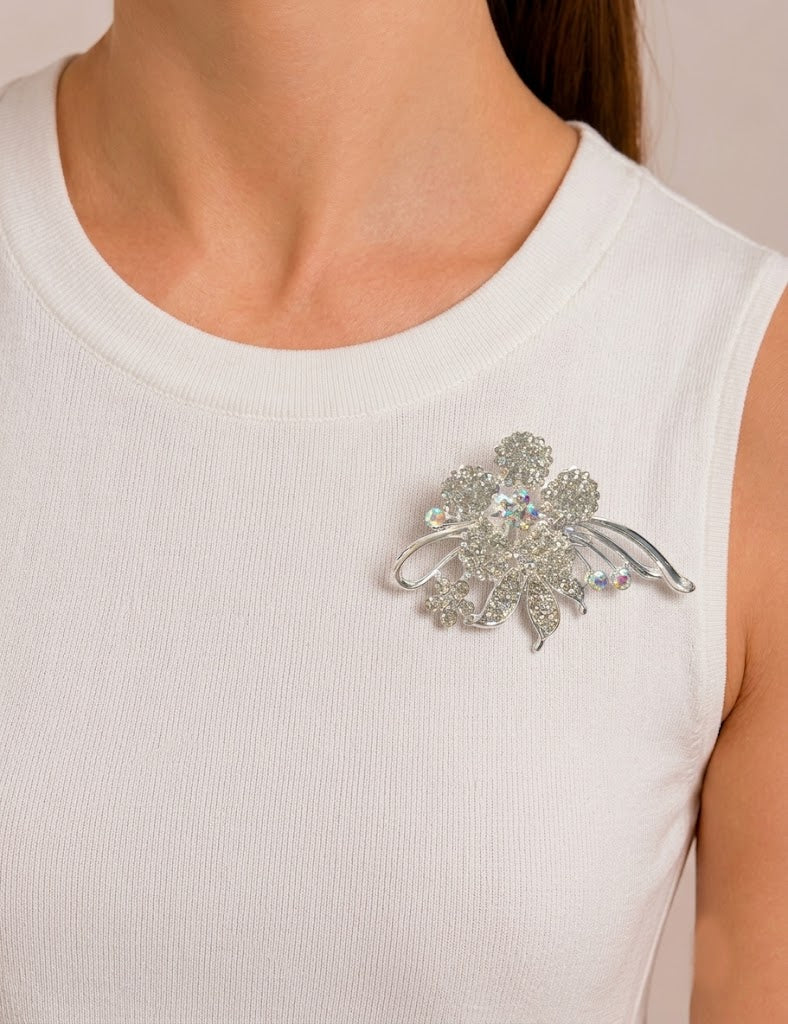Broche Flor Prata