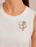Broche Trevo Dourado