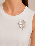Broche Trevo Prata