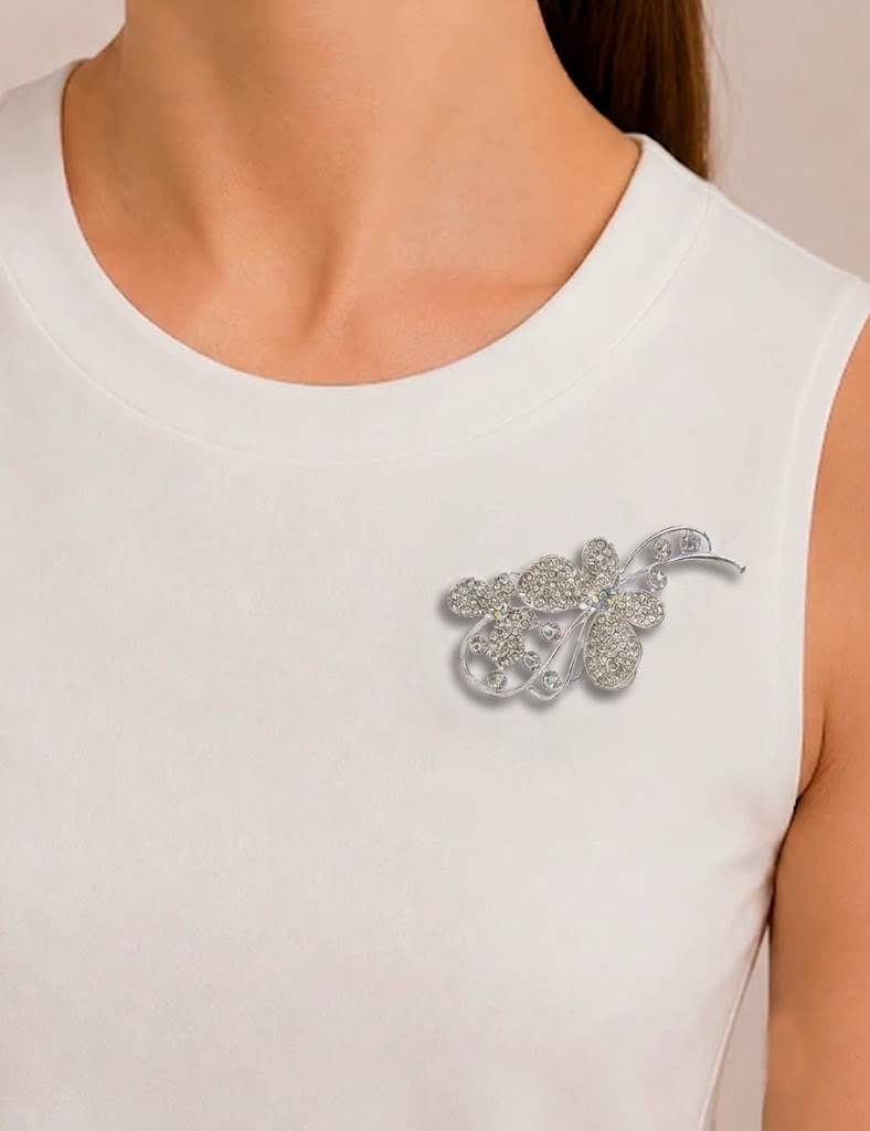 Broche Borboleta Prata