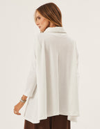 Blusa Portillo Gola Alta Off White com Brilho