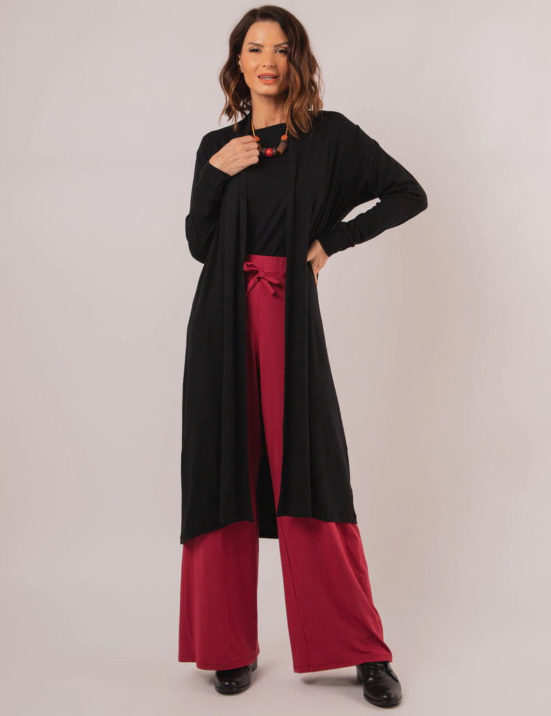 CARDIGAN LONGO PRETO