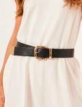 Cinto Grande Preto com Dourado