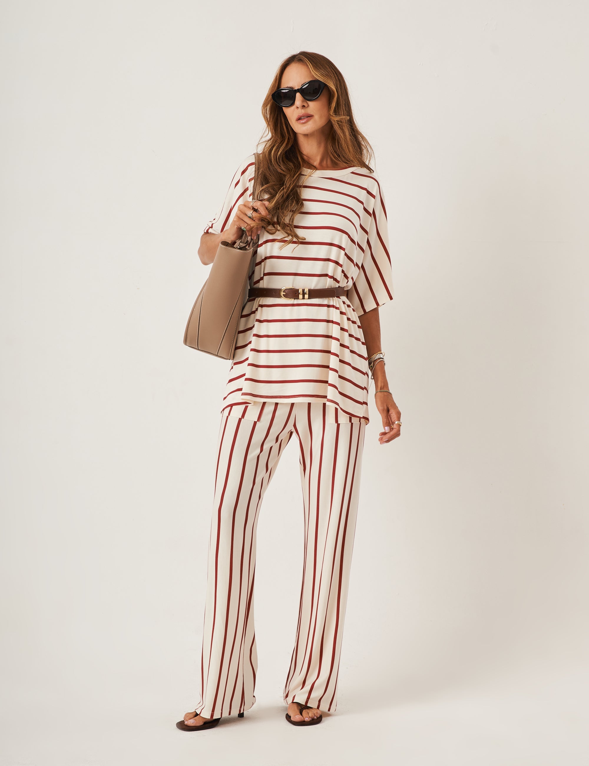 Conjunto Elisa Listras Vermelho