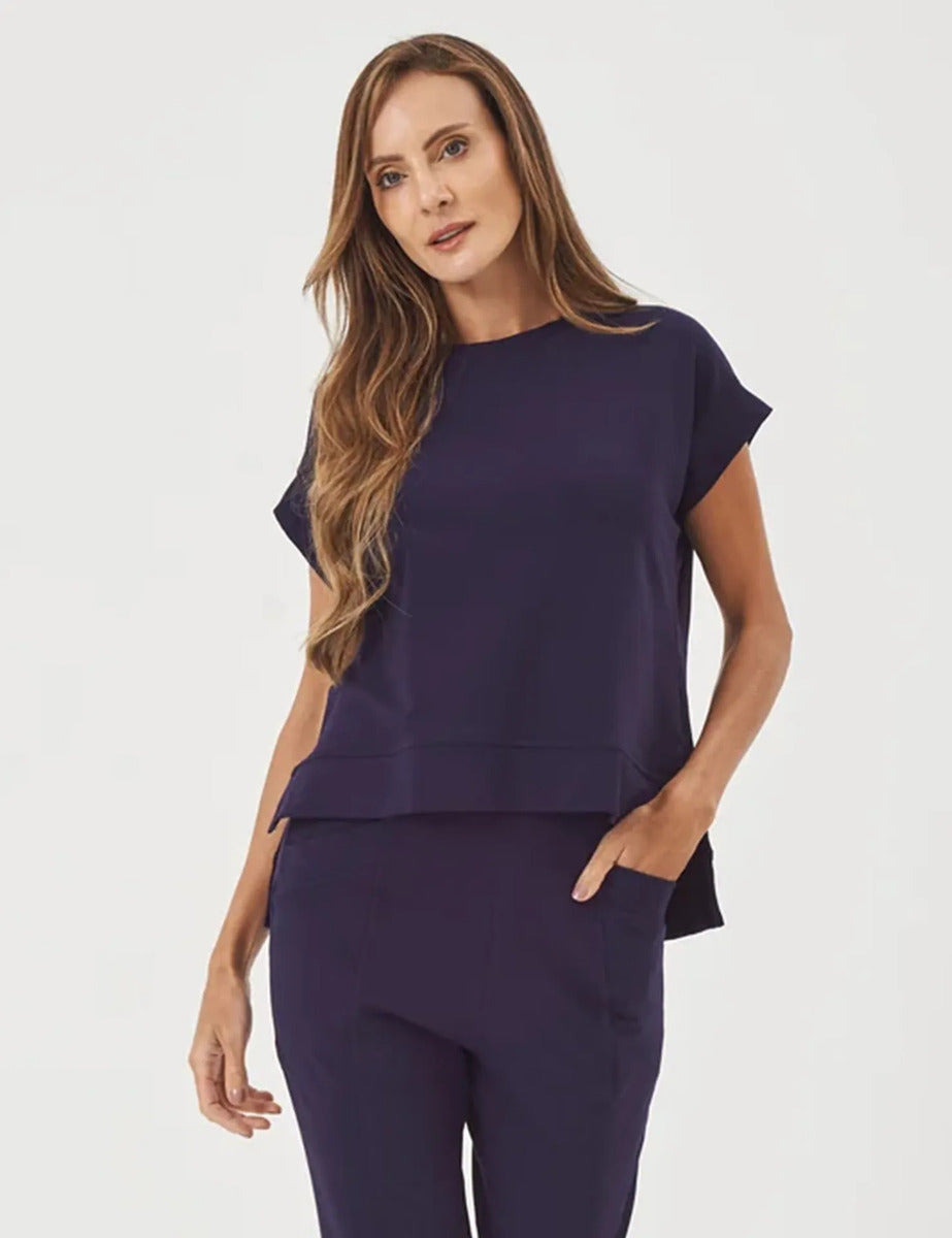 Kit Blusa Mullet Eleonora: Off White, Azul Marinho e Preto Único