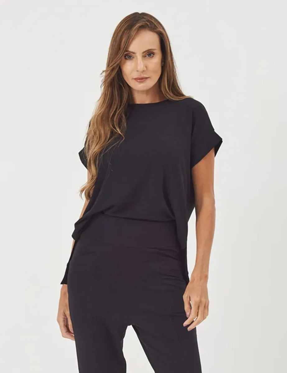 Kit Blusa Mullet Eleonora: Off White, Azul Marinho e Preto Único