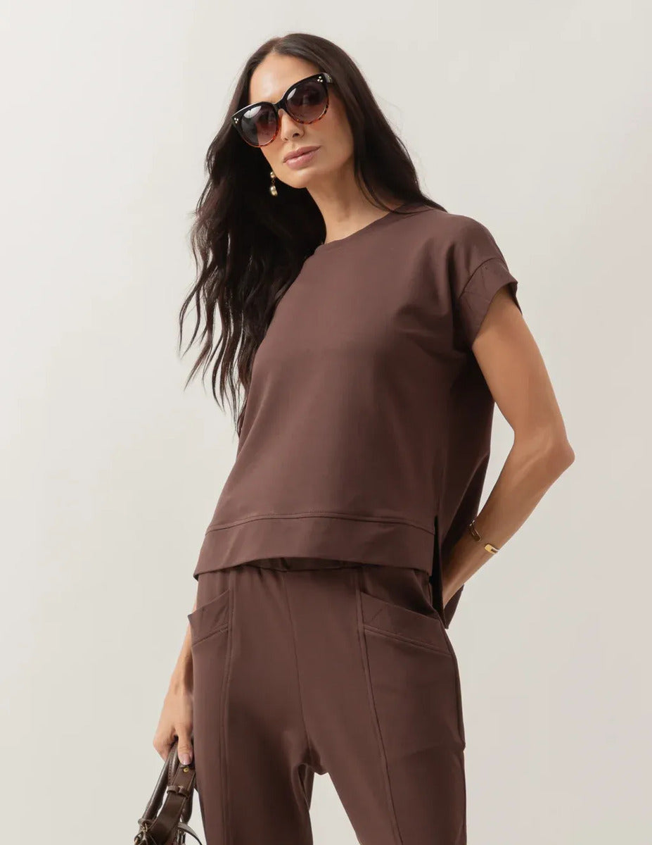 Kit Blusa Mullet Eleonora: Off White, Marrom e Malbec Único