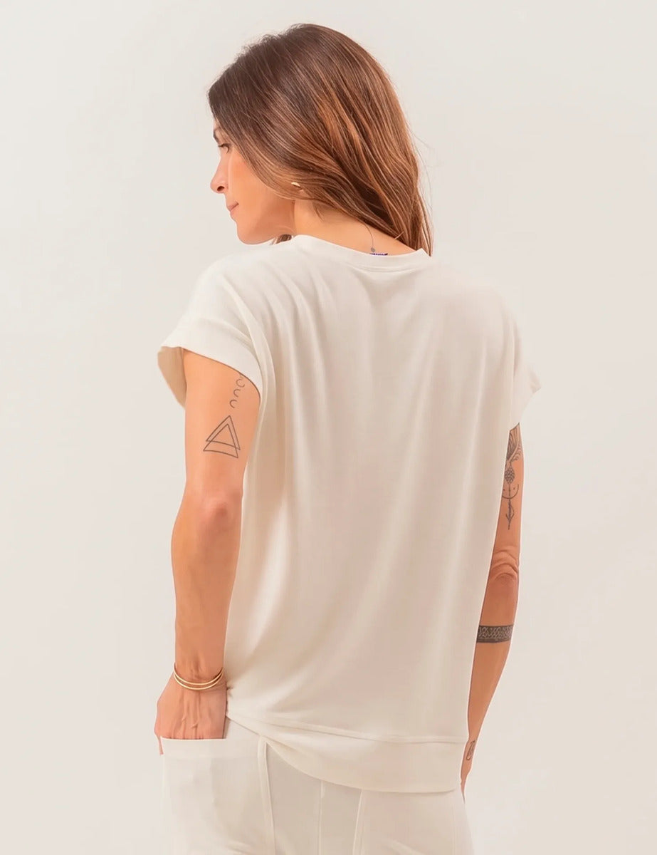 Kit Blusa Mullet Eleonora: Off White, Azul Marinho e Preto Único