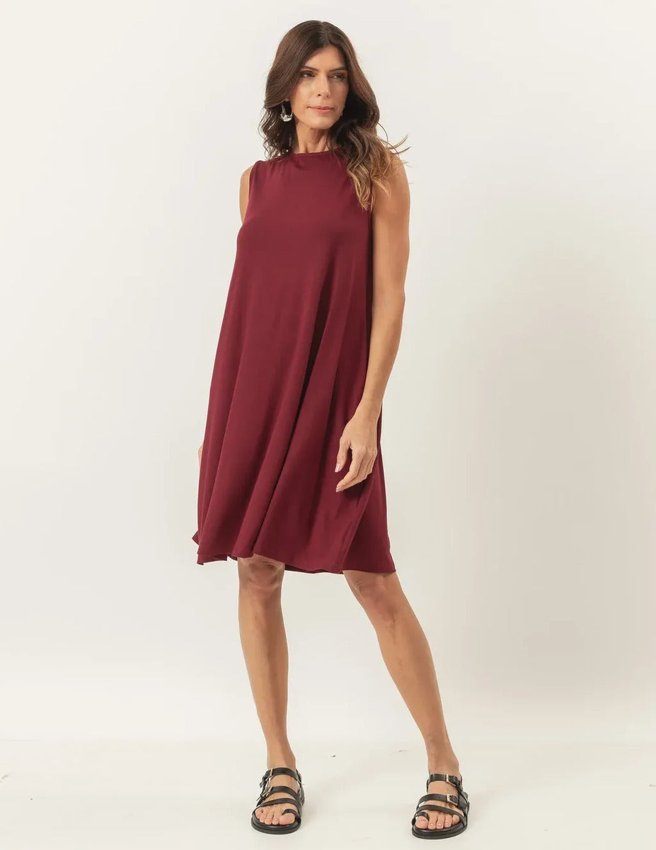 Kit Vestido Liz: Off White, Marrom e Malbec Único