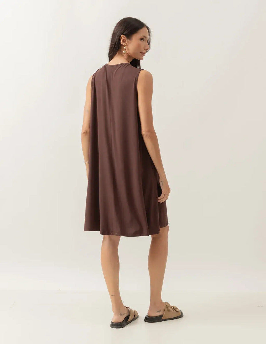 Kit Vestido Liz: Off White, Marrom e Malbec Único