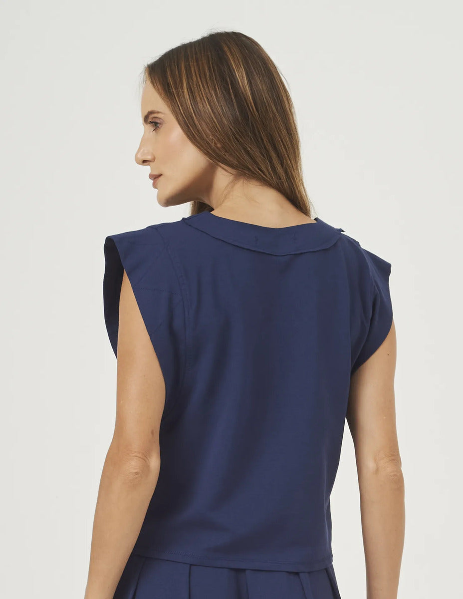 Kit Blusa Alessia: Off White, Azul Marinho e Preta Único