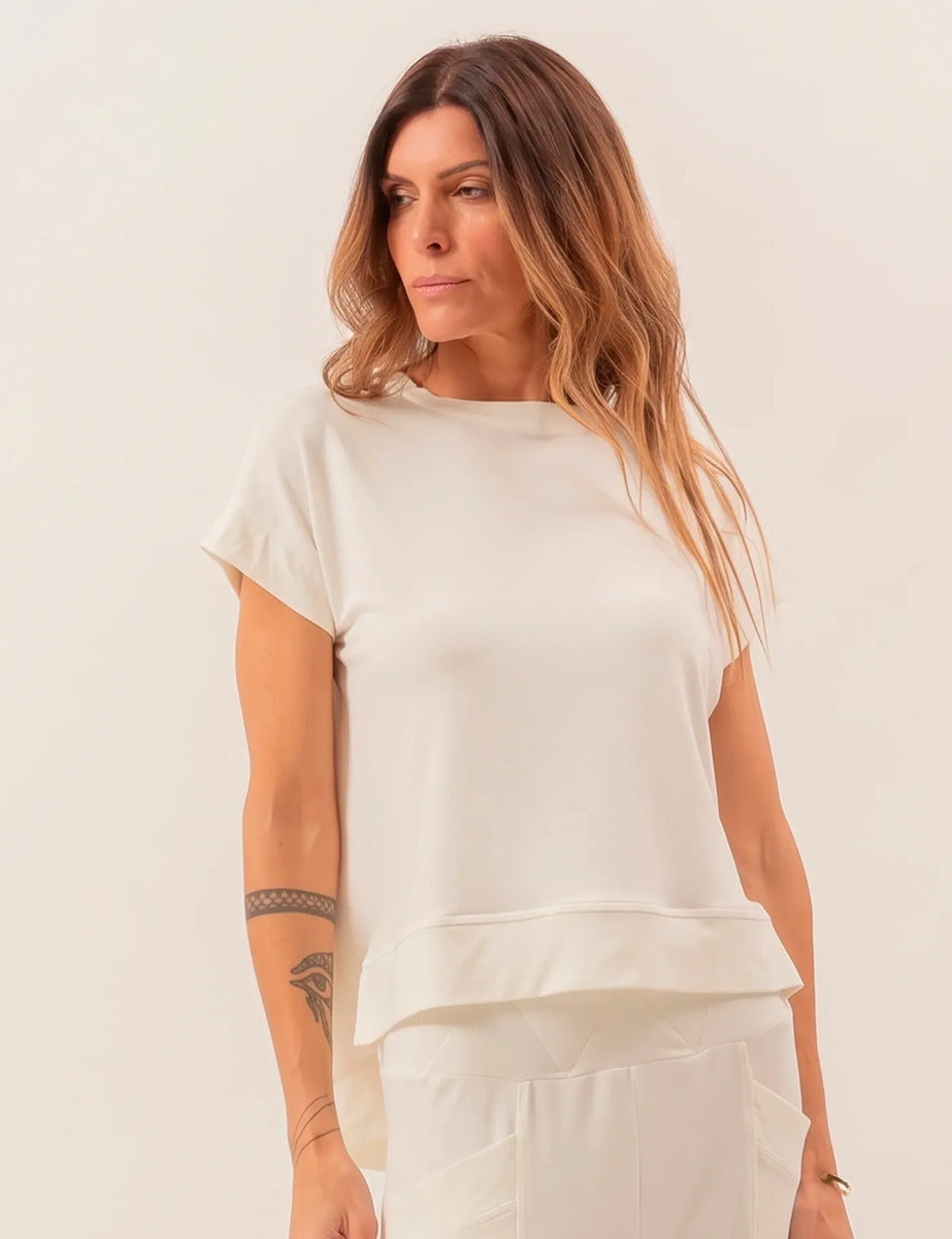 Kit Blusa Mullet Eleonora: Off White, Marrom e Malbec Único