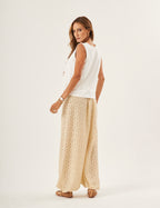 Conjunto Regata Ayla Off White e Calça Aladin Renda Off White
