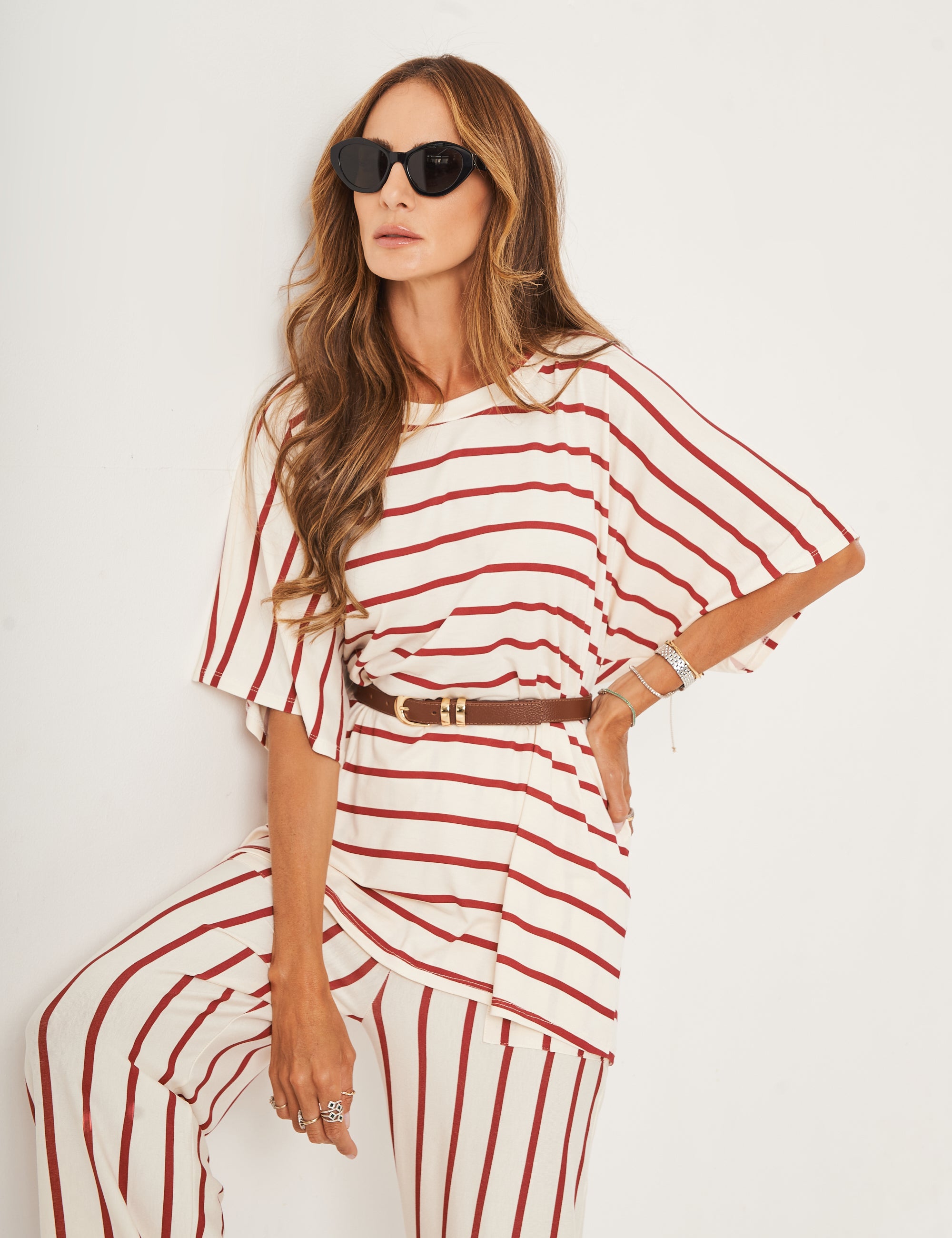 Conjunto Elisa Listras Vermelho