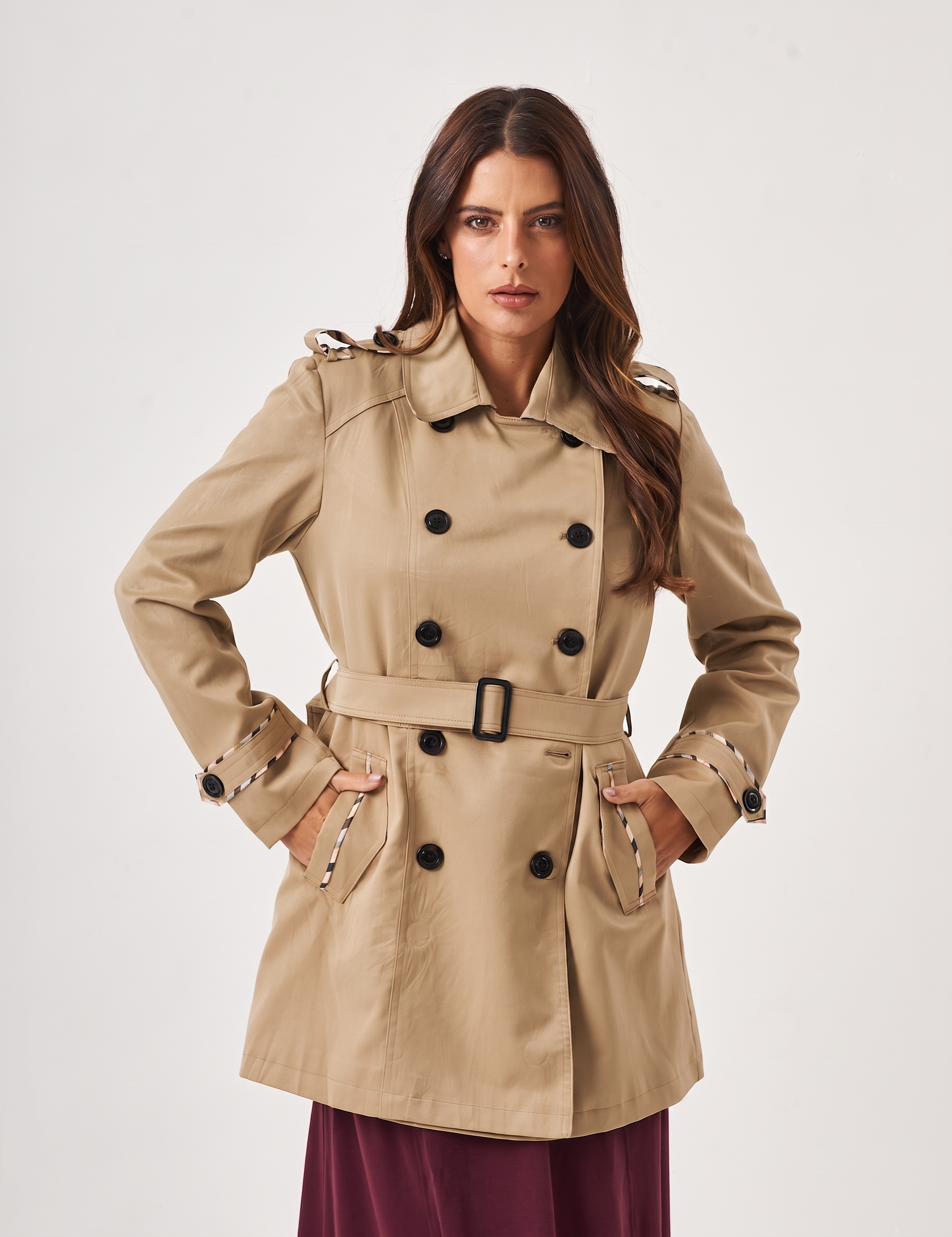Jaqueta Trench Coat Creme