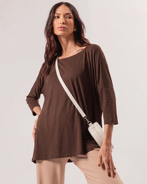 Blusa Gola Careca Marrom