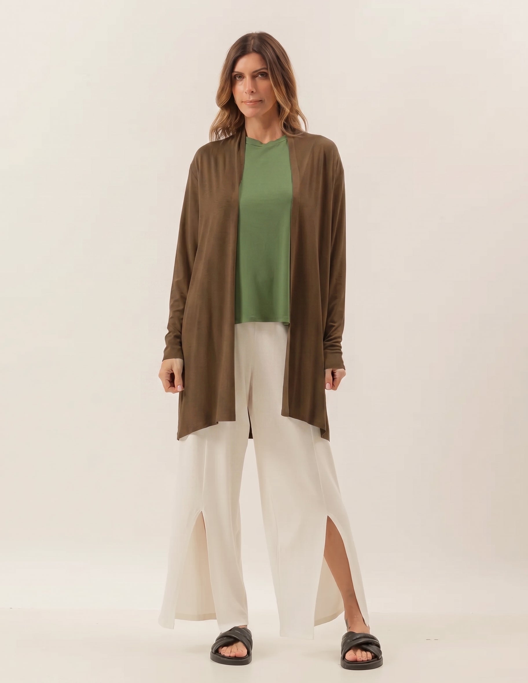 Cardigan Curto Marrom