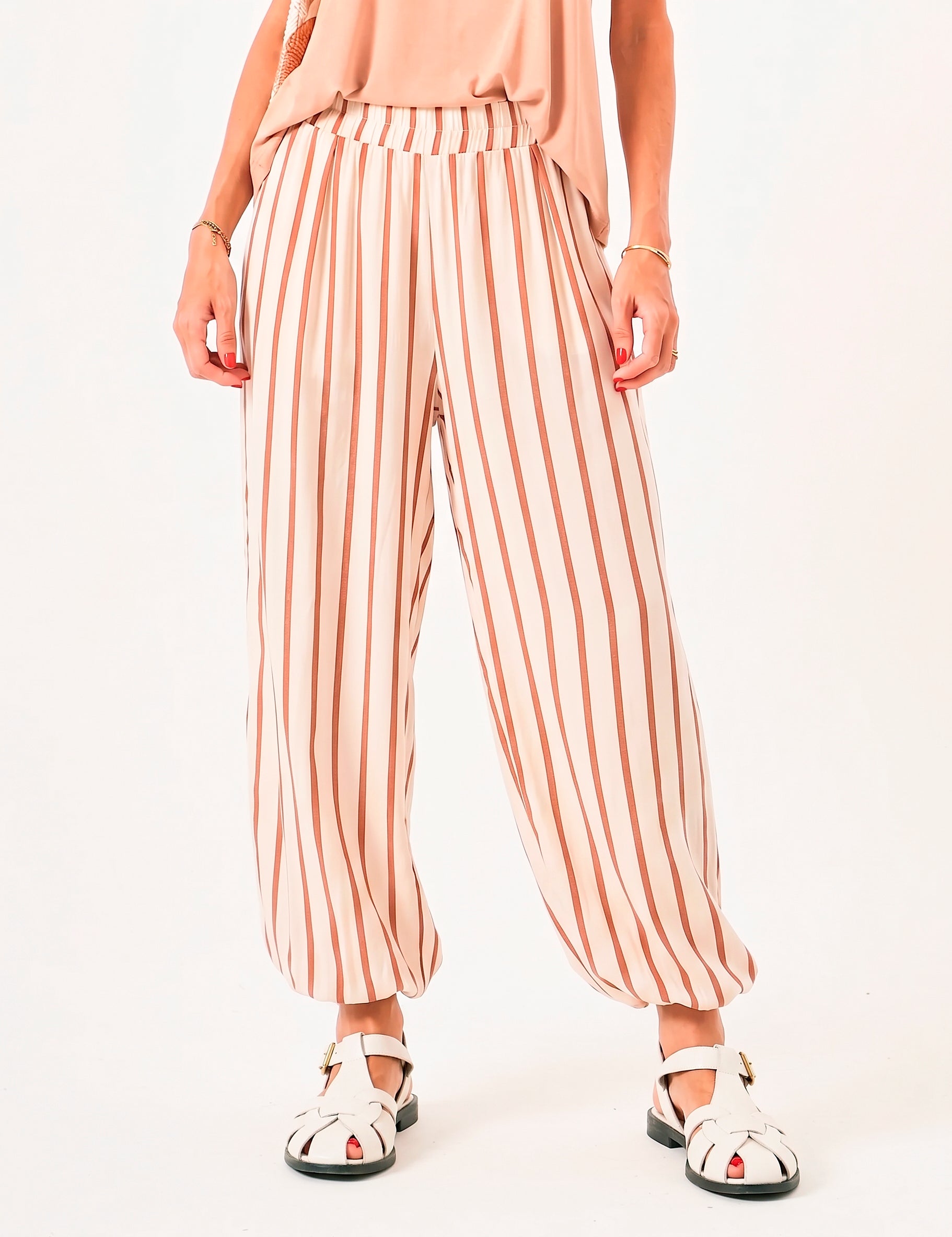 Calça Aladin Listras Bege