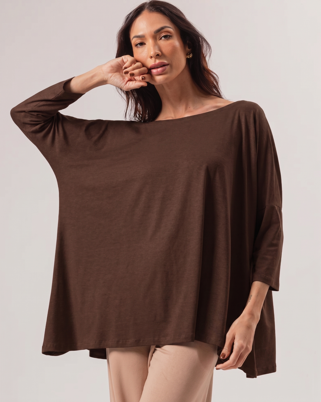 Blusa Gola Careca Marrom