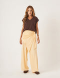 Conjunto Blusa Alessia Marrom e Calça Eva Amarelo Manteiga
