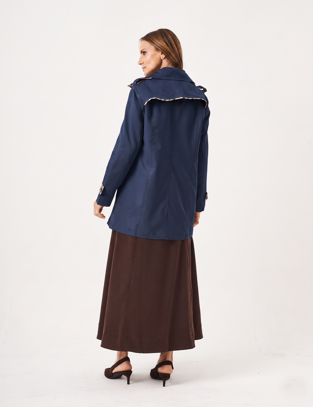 Jaqueta Trench Coat Azul Marinho