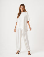 Conjunto Blusa Chiara Off White e Calça Aladin Off White
