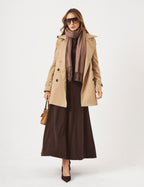 Conjunto Ayla Marrom Com Trench Coat Bege