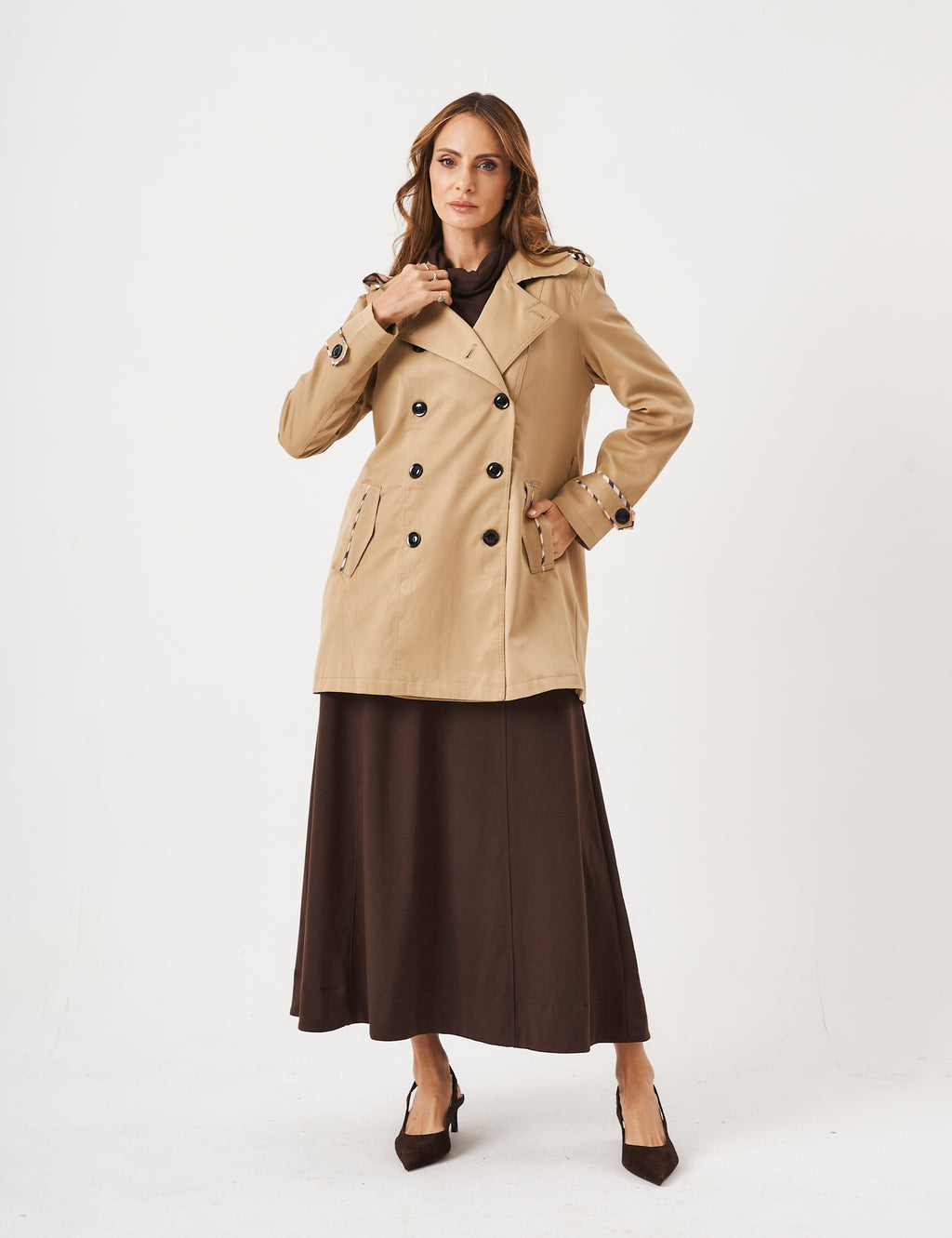 Jaqueta Trench Coat Bege