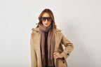 Conjunto Ayla Marrom Com Trench Coat Bege