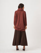 Conjunto Blusa Maya Malbec e Saia Ayla Marrom