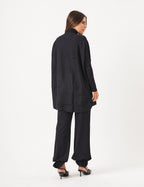 Blusa Tricot Gola Alta Oversized Preto
