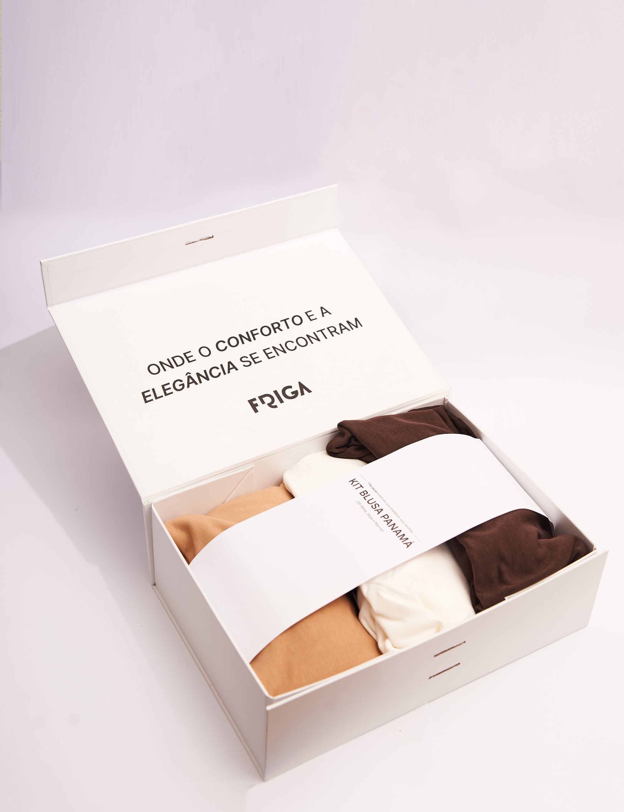 Kit Blusa Panamá: Off White, Bege e Marrom