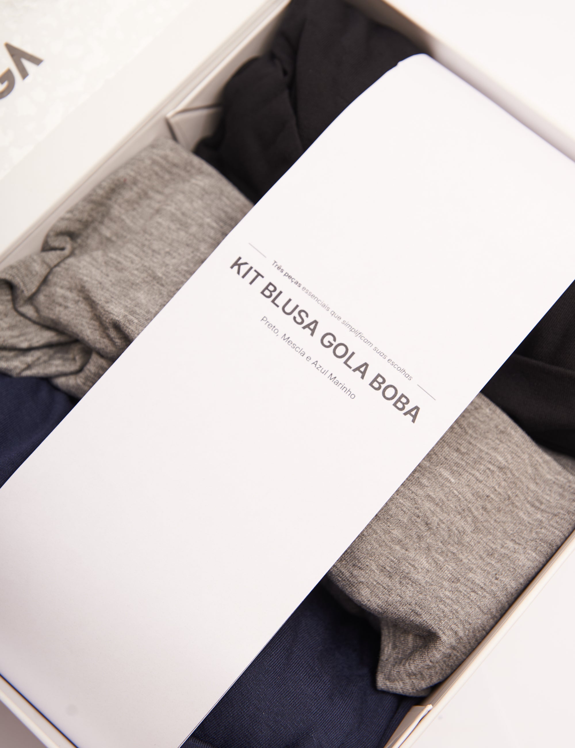 Kit Blusa Gola Boba Oversized: Preto, Mescla e Azul Marinho