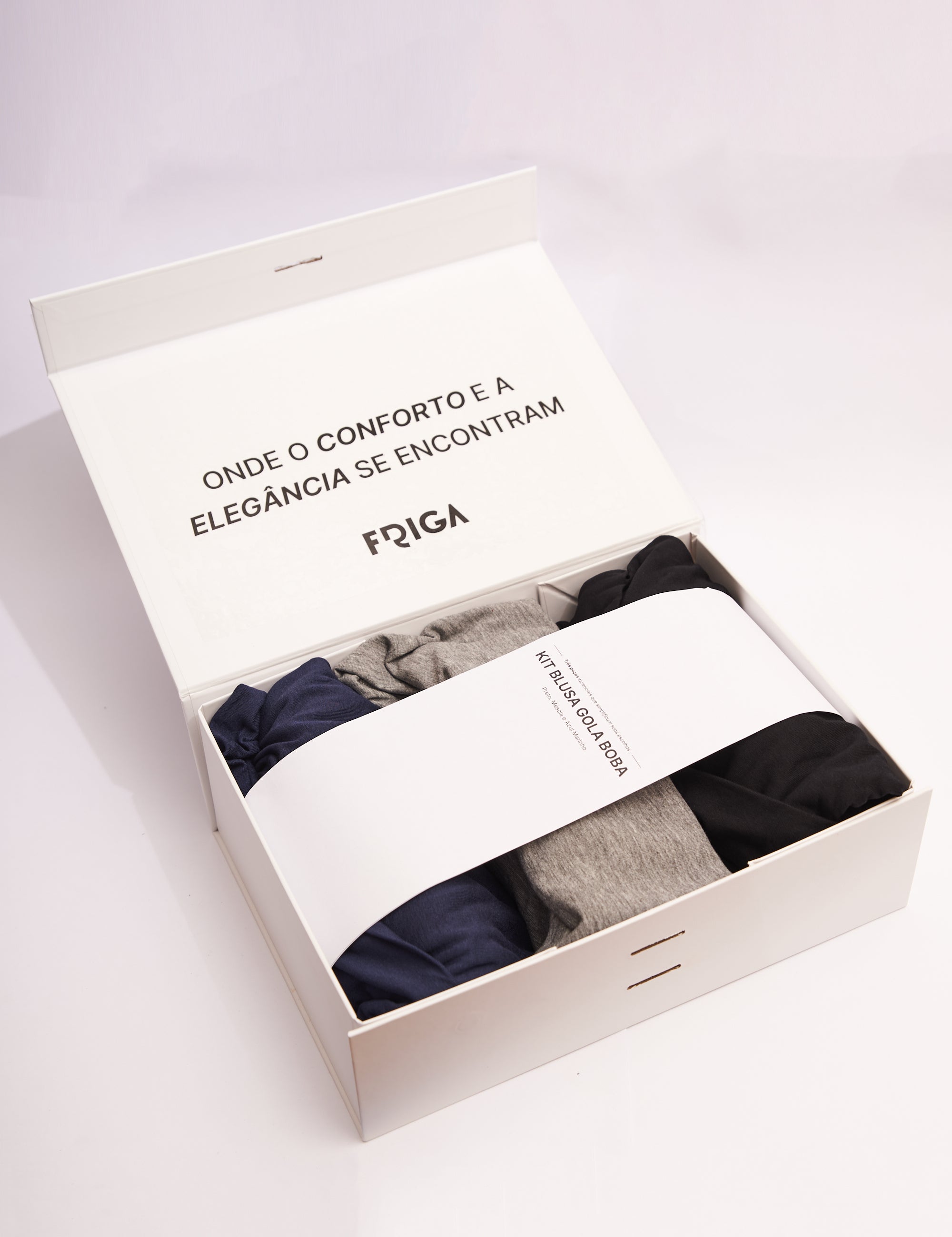 Kit Blusa Gola Boba Oversized: Preto, Mescla e Azul Marinho