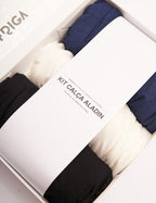 Kit Calça Aladin: Off White, Azul Marinho e Preto