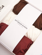 Kit Calça Aladin: Off White, Malbec e Marrom