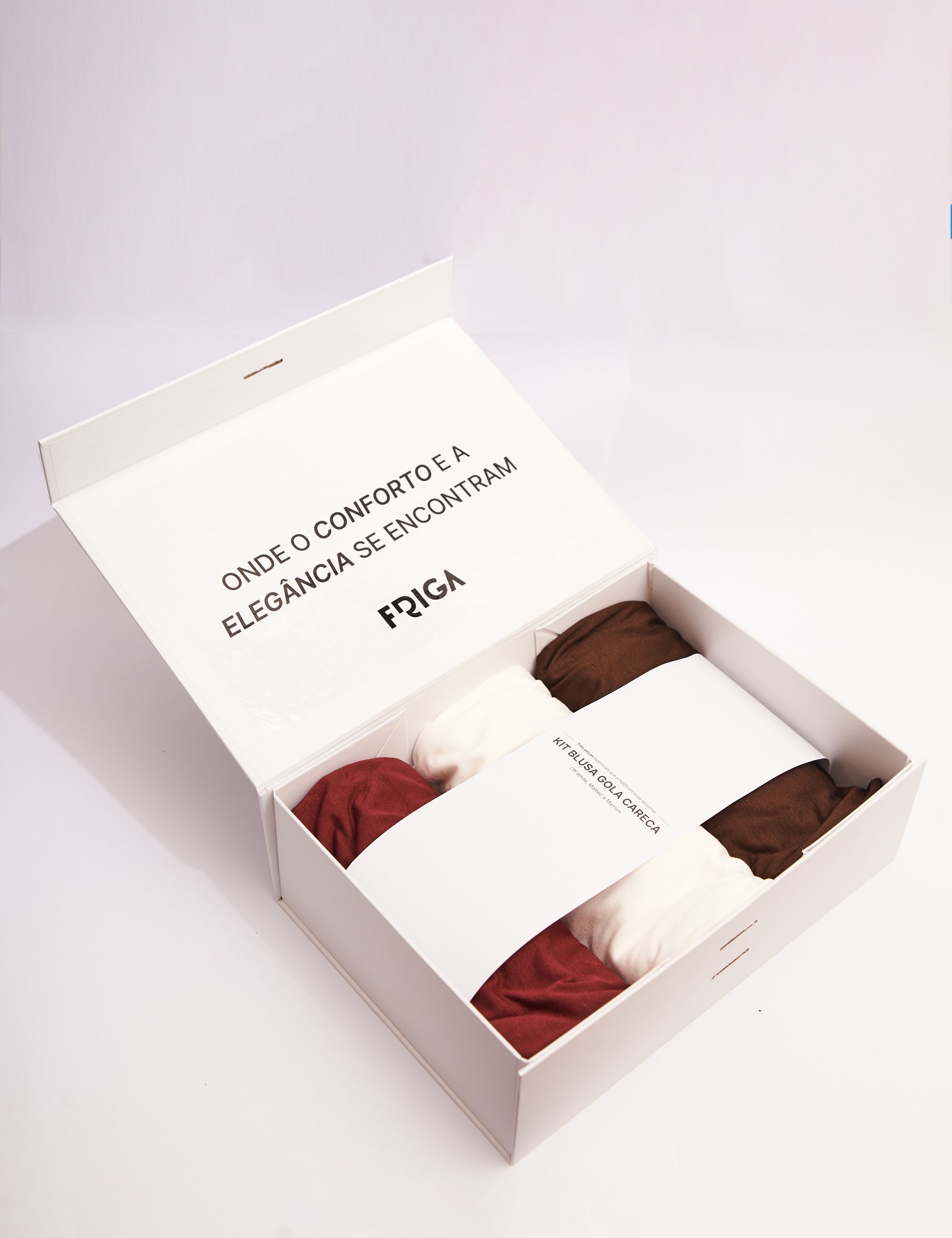 Kit Blusa Gola Careca: Off White, Malbec e Marrom
