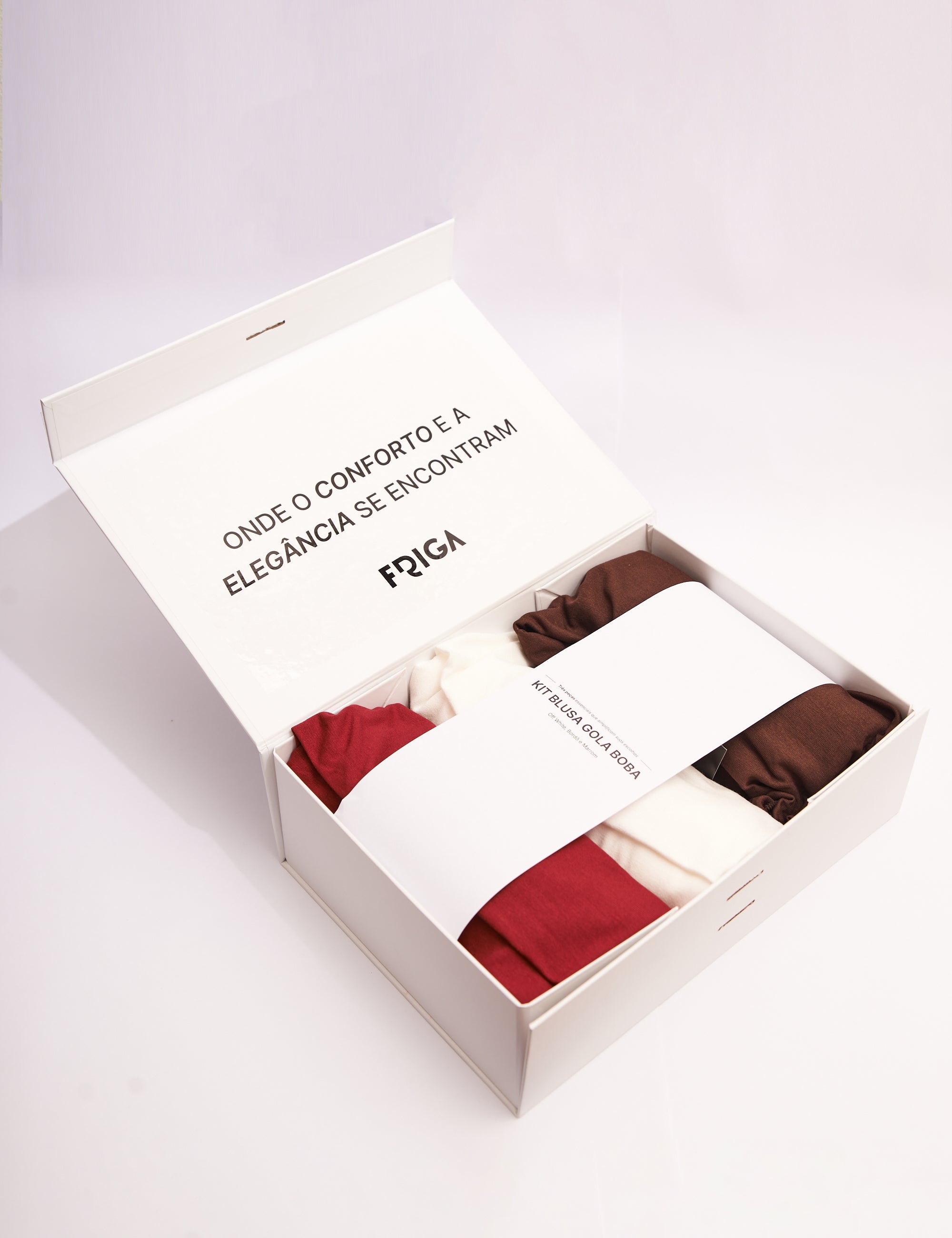 Kit Blusa Gola Boba Oversized: Off White, Bordô e Marrom