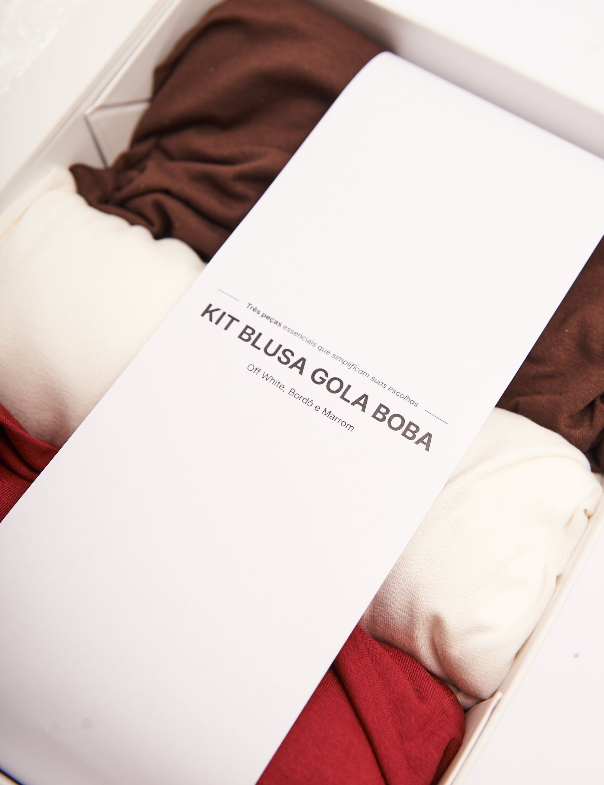 Kit Blusa Gola Boba Oversized: Off White, Bordô e Marrom